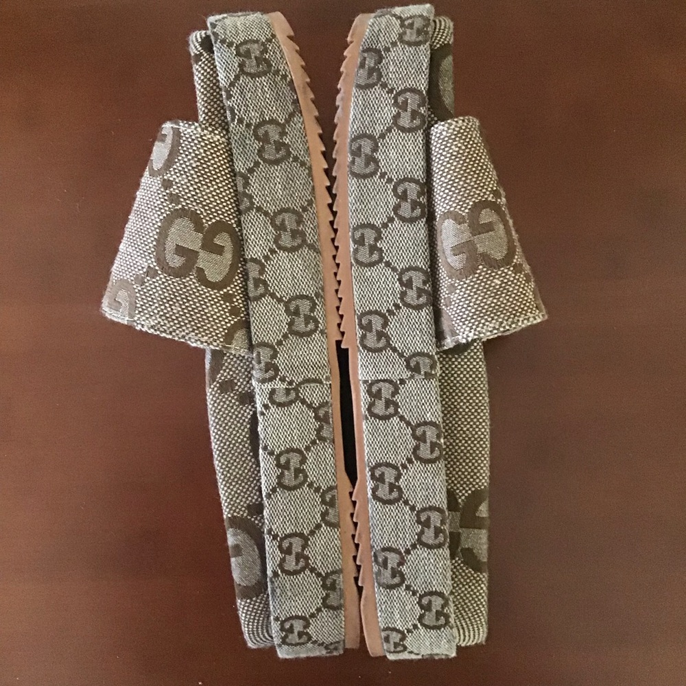 Gucci monogram platform slides Sz 40 US 9.5/10 - Picture 5 of 8